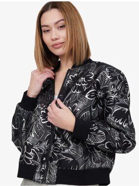 Stacy London Metallic Floral Brocade Reversable Bomber Jacket - Size: XXS - NIP